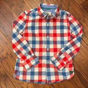 Mini Boden plaid button down size 5-6
